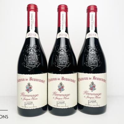 CHATEAUNEUF DU PAPE BEAUCASTEL HOMMAGE A JACQUES PERRIN 2013 - Chateau de Beaucastel - 3 Bottles