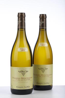 2015 PULIGNY MONTRACHET CHAMPS GAINS - 2015 PULIGNY MONTRACHET FOLATIERES  - Francois Carillon - 2 Bottles