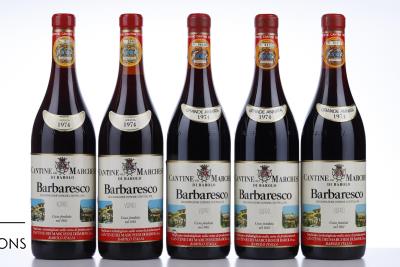 BARBARESCO 1974 - Marchesi di Barolo - 5 Bottles