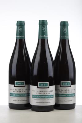 NUITS ST GEORGES CLOS DES PORRETS ST GEORGES 2014 - Henri Gouges - 3 Bottles
