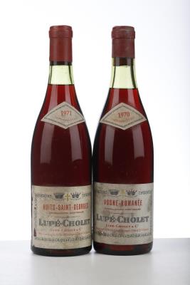 LOT RED BURGUNDY NV - Lupe Cholet - 1970 Vosne Romanee + 1971 Nuits St Georges - 2 Bottles