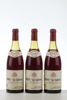 VOLNAY LES CAILLERETS TETE DE CUVEE 1978 - Felix Clerget - 3 Bottles