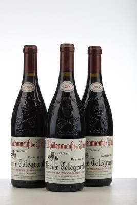 CHATEAUNEUF DU PAPE VIEUX TELEGRAPHE LA CRAU 2007 - Brunier - 3 Bottles