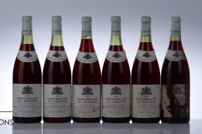 VOSNE ROMANEE AUX REIGNOTS 1978 - Comte Liger Belair Bouchard - 6 Bottles