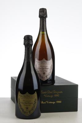DOM PERIGNON ASSORTMENT 90 VINTAGE + 86 ROSE NV - Moet et Chandon - 2 Bottles - Oc 2