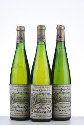 TOKAY PINOT GRIS HATSCHBOURG VENDANGES TARDIVES 1987 - Joseph Cattin - 3 Bottles