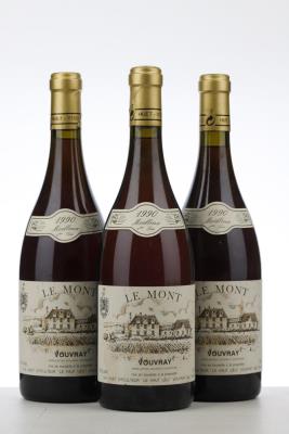 VOUVRAY LE MONT MOELLEUX 1ERE TRIE 1990 - Huet - 3 Bottles