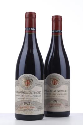 CHASSAGNE MONTRACHET ROUGE LES MACHERELLES 1998 - Jean Pillot - 2 Bottles