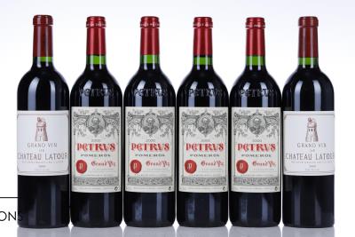 CAISSE DUCLOT CARRE D'AS  ( 4 HAUT BRION + 4 LATOUR + 4 MARGAUX + 4 PETRUS ) 2000 - 16 Bottles - Owc 16