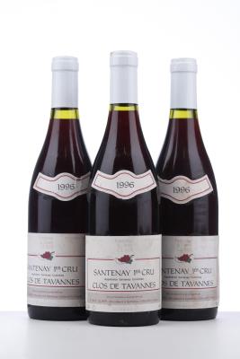 SANTENAY CLOS DE TAVANNES 1996 - Francois et Denis Clair - 3 Bottles