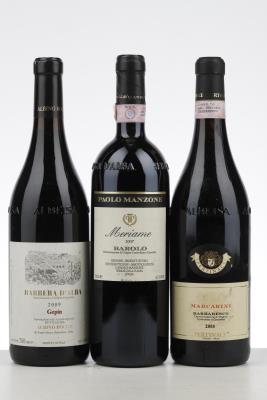 PIEMONTE RED 1*BARBERA GEPIN 1*BAROLO MERIAME 1*BARBARESCO MARCARINI MIXED - Pertinace/Manzone/Albino Rocca - 3 Bottles