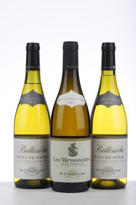2* BELLERUCHE BLANC + 1* MEYSONNIERS BLANC 2017 MIXED - Chapoutier - 3 Bottles