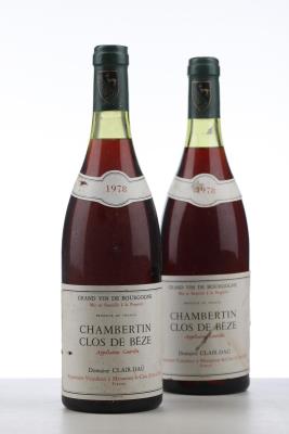 CHAMBERTIN CLOS DE BEZE 1978 - Clair Dau - 2 Bottles