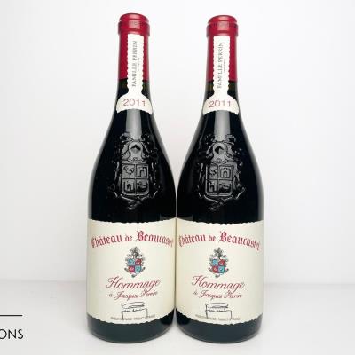 CHATEAUNEUF DU PAPE BEAUCASTEL HOMMAGE A JACQUES PERRIN 2011 - Chateau de Beaucastel - 2 Bottles