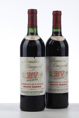 BEAULIEU VINEYARD BV GEORGES DE LATOUR PRIVATE RESERVE CABERNET SAUVIGNON 1985 - Beaulieu Vineyard - 2 Bottles