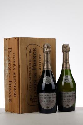 PERRIER JOUET BLASON DE FRANCE CUVEE SPECIALE 80 Ties - Perrier Jouet - 80ies - 2 Bottles - Owc 2