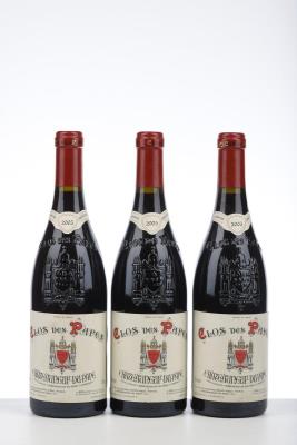 CHATEAUNEUF DU PAPE CLOS DES PAPES 2005 - Paul Avril - 3 Bottles