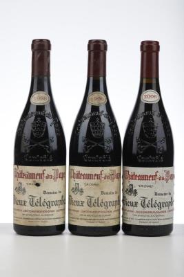 CHATEAUNEUF DU PAPE VIEUX TELEGRAPHE LA CRAU 2*1998 + 1*2006  - Brunier - 3 Bottles