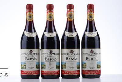 BAROLO RISERVA SPECIALE 1974 - Marchesi di Barolo - 4 Bottles