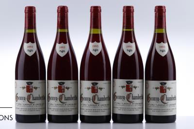 GEVREY CHAMBERTIN LAVAUX ST JACQUES 1993 - Armand Rousseau - 5 Bottles