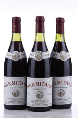 HERMITAGE ROUGE 1990 - Domaine Belle - 3 Bottles
