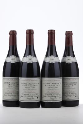 GEVREY CHAMBERTIN CLOS ST JACQUES 1995 - G. Bartet - 4 Bottles