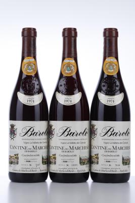 BAROLO VIGNA LA VALLETTA CANNUBI 1974 - Marchesi di Barolo - 3 Bottles