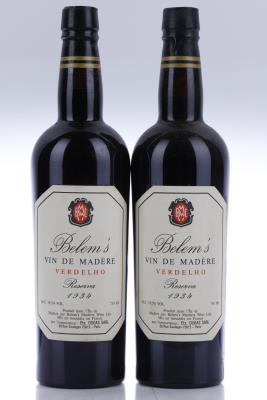 MADEIRA BELEMS VERDELHO RESERVA 1934 - Belem's - Mise en bouteille par l'Importateur - 2 Bottles