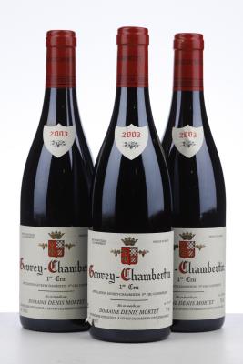 GEVREY CHAMBERTIN 1 ER CRU 2003 - Denis Mortet - 3 Bottles