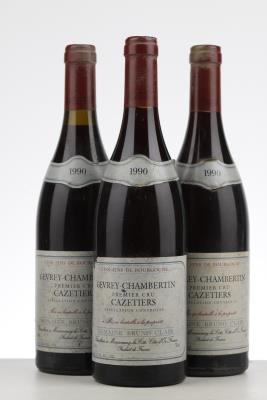 GEVREY CHAMBERTIN CAZETIERS 1990 - Bruno Clair - 3 Bottles