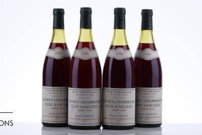 GEVREY CHAMBERTIN CLOS ST JACQUES 1981 - Clair Dau - 4 Bottles