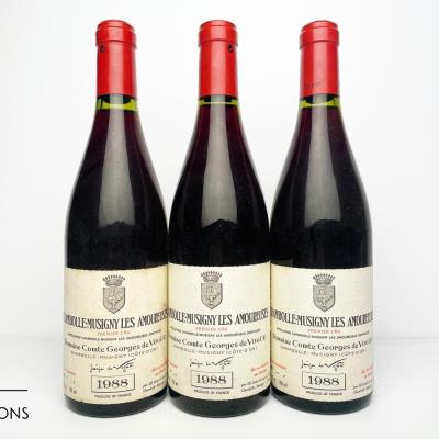 CHAMBOLLE MUSIGNY LES AMOUREUSES 1988 - Comte de Vogue - 3 Bottles