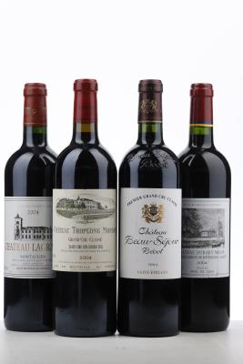 MIXED LOT BORDEAUX 4 BOTTLES NV - 2004 Troplong Mondot / 2004 Duhart Milon / 2004 Beausejour Becot / 2004 Lagrange - 1 Bottle