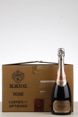 KRUG ROSE 1ST EDITION OF LABEL- Krug - 6 Bottles in individual giftbox - Oc 6