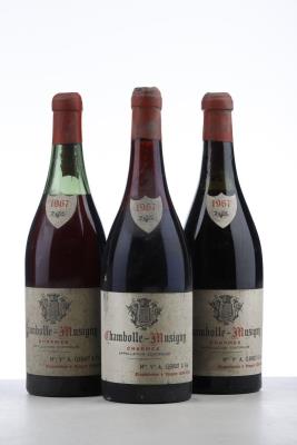 CHAMBOLLE MUSIGNY CHARMES 1967 - Mme Vve A Clerget - 3 Bottles