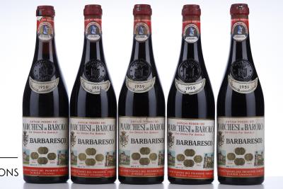 BARBARESCO 1959 - Marchesi di Barolo - 5 Bottles