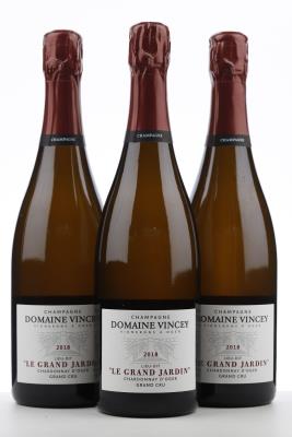 VINCEY LE GRAND JARDIN CHARDONNAY D'OGER GRAND 2018 - Domaine Vincey - degorgé 10/2022 - 3 Bottles