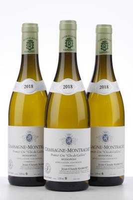 CHASSAGNE MONTRACHET BLANC CLOS DU CAILLERET 2018 - Ramonet - 3 Bottles