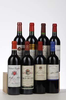 MIXED LOT BORDEAUX 8 BOTTLES NV - 2000 La Marzelle / 2000 Boyd Cantenac / 2000 Poujeaux / 2000 La Grave a Pomerol / 2000 Lafleur Gazin / 2000 Croizet Bages / 2000 Larcis Ducasse / 2000 Sociando Mallet - 1 Bottle