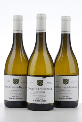 SAVIGNY LES BEAUNE BLANC CLOS DU VILLAGE 2020 - Julien Gros - 3 Bottles