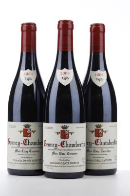 GEVREY CHAMBERTIN MES CINQ TERROIRS 2004 - Denis Mortet - 3 Bottles