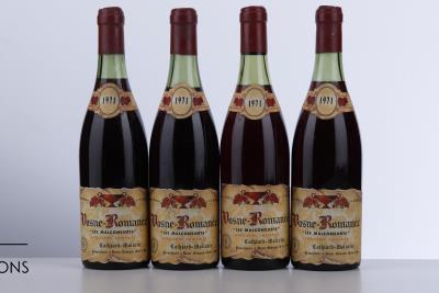 VOSNE ROMANEE LES MALCONSORTS 1971 - Cathiard Molinier - 4 Bottles