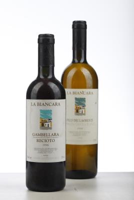 GAMBELLARE RECIOTO 1*1996 + PICO DEI LAORENTI BIANCO 1*1998  - La Biancara - 1 x 1* 0,375 + 1* 0,750Ltr