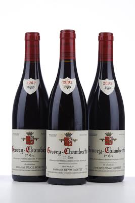 GEVREY CHAMBERTIN 1 ER CRU 2002 - Denis Mortet - 3 Bottles