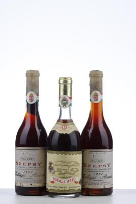MIXED LOT TOKAJI ASZU 6 PUTTONYOS 1972 - 1991 NV - Palackozo - Szepey - 3 x 0,500Ltr