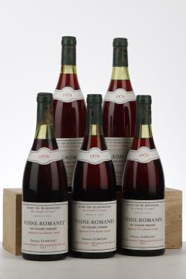 VOSNE ROMANEE LES CHAMPS PERDRIX 1976 - Clair Dau - 5 Bottles