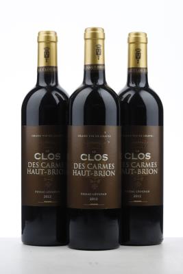 LE CLOS DES CARMES HAUT BRION 2012 - Mc - 3 Bottles