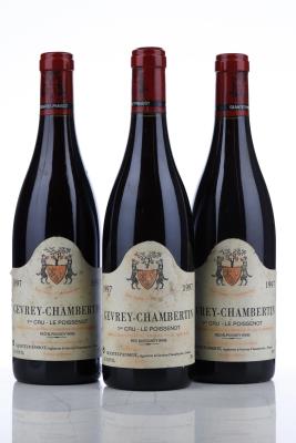 GEVREY CHAMBERTIN LE POISSENOT 1997 - Geantet Pansiot - 3 Bottles