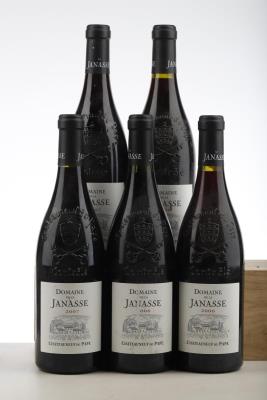 CHATEAUNEUF DU PAPE DOMAINE DE LA JANASSE 3*2006 + 2*2007  - Aime Sabon - 5 Bottles