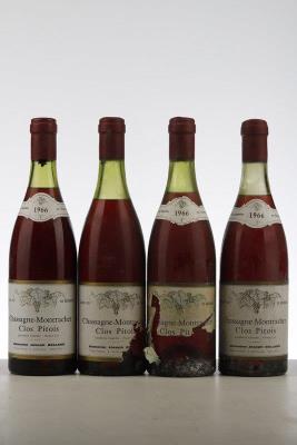 CHASSAGNE MONTRACHET ROUGE CLOS PITOIS 1966 - Joseph Belland - 4 Bottles